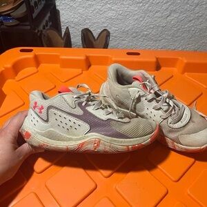 Under Armour Kids' Beige and Coral Sneakers